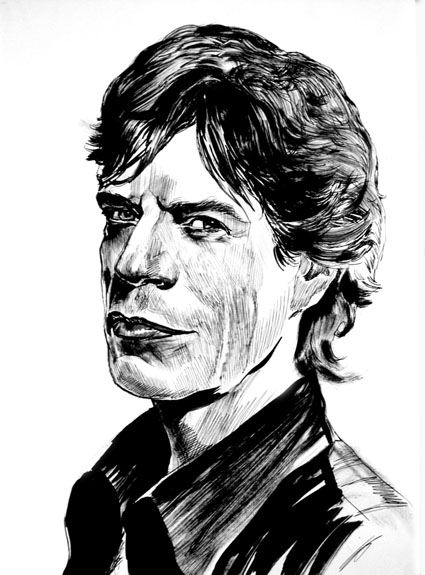 Portret Jaggera tuszem