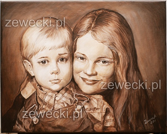 portret farb akrylow